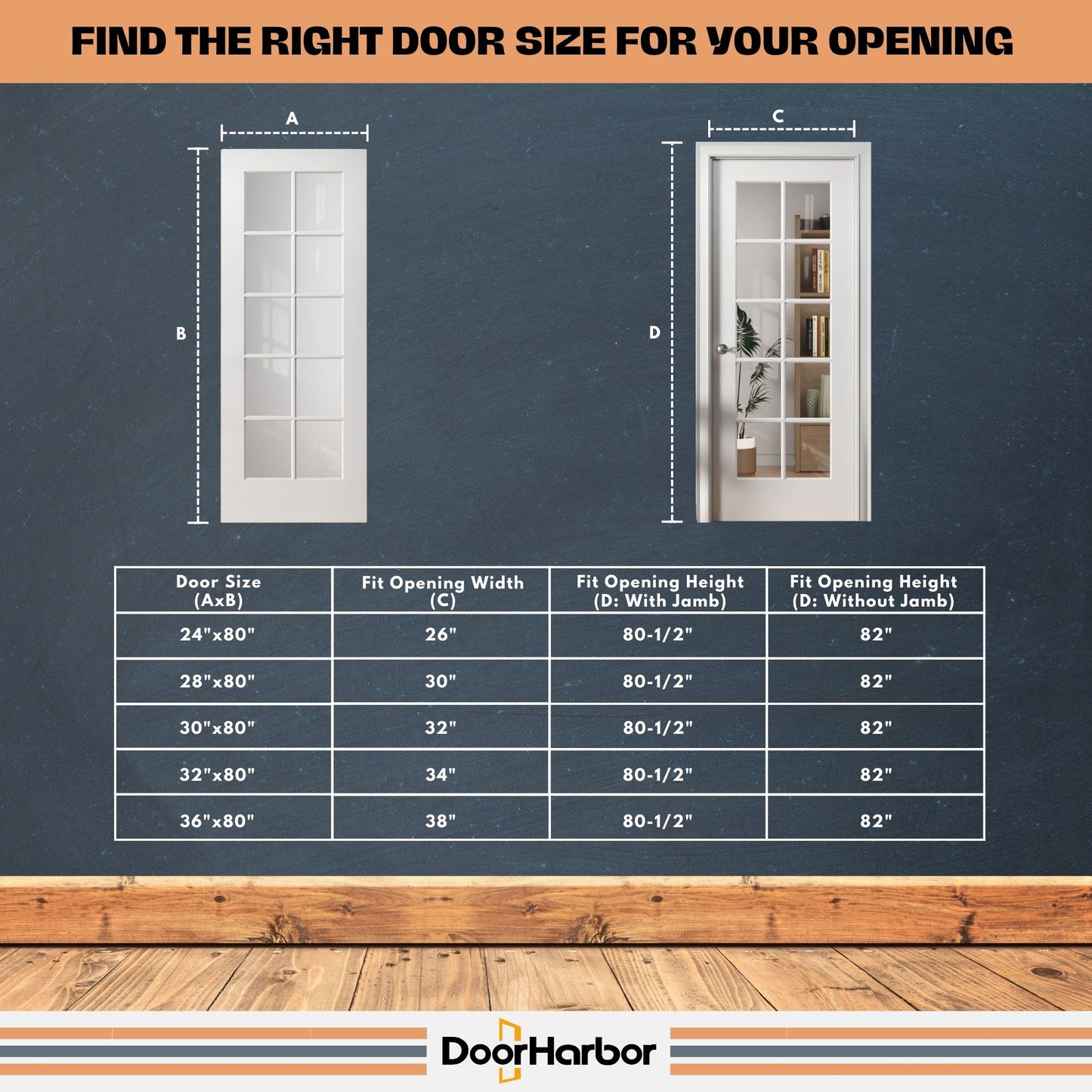 10-Lite Clear Glass Interior Door - Solid Core Wood, White Primed, Door Slab Only