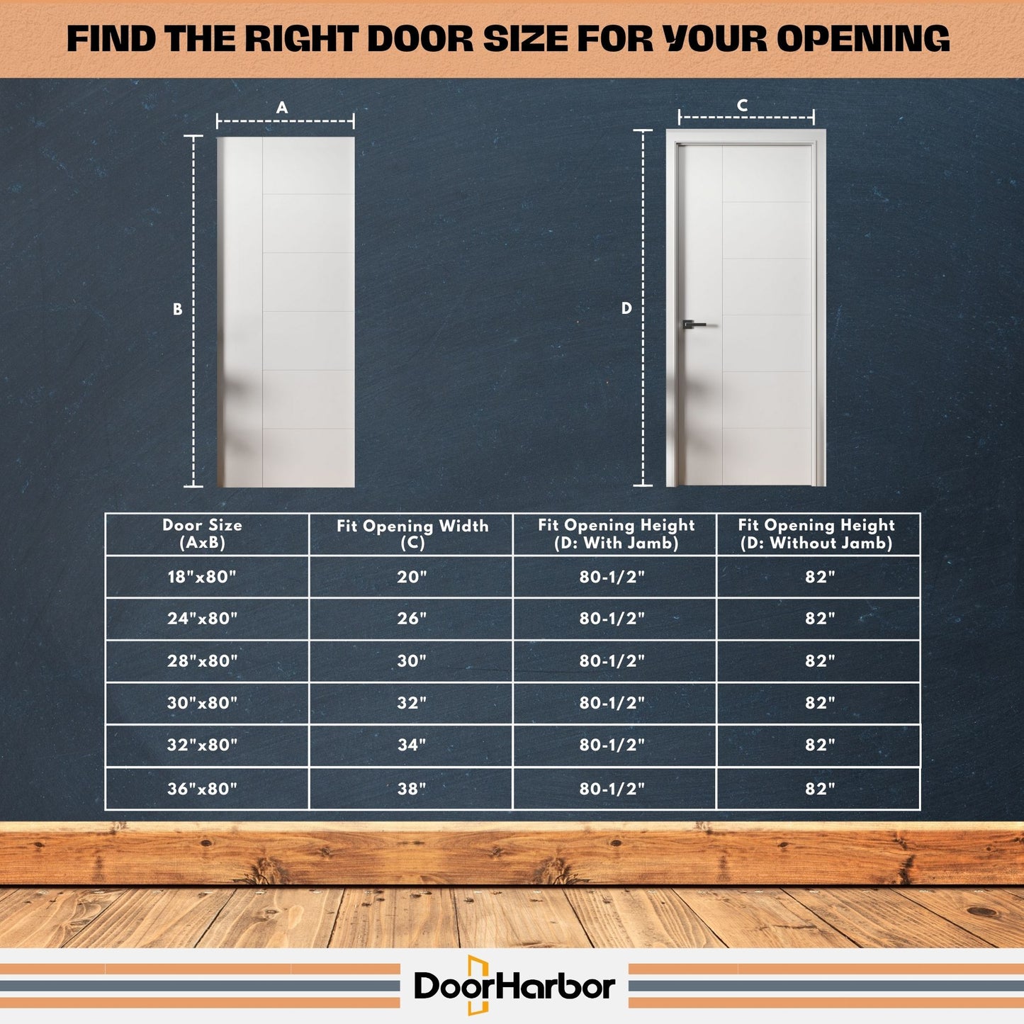 Berkley Flush Interior Door - Solid Core Wood, White Primed, Door Slab Only