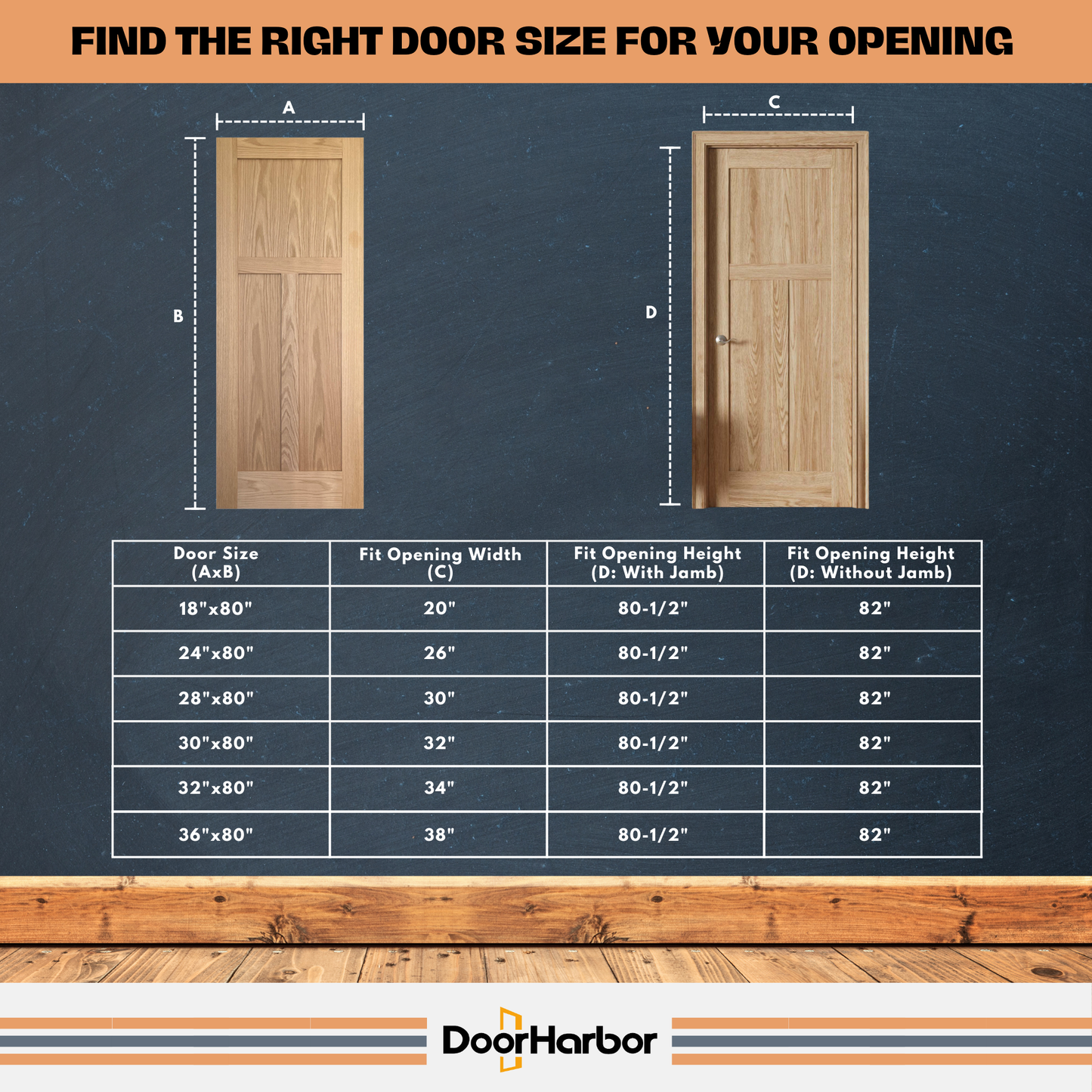 3-Panel Shaker Interior Door - Engineered Oak Veneer, Solid Core Wood, Primed, Door Slab Only