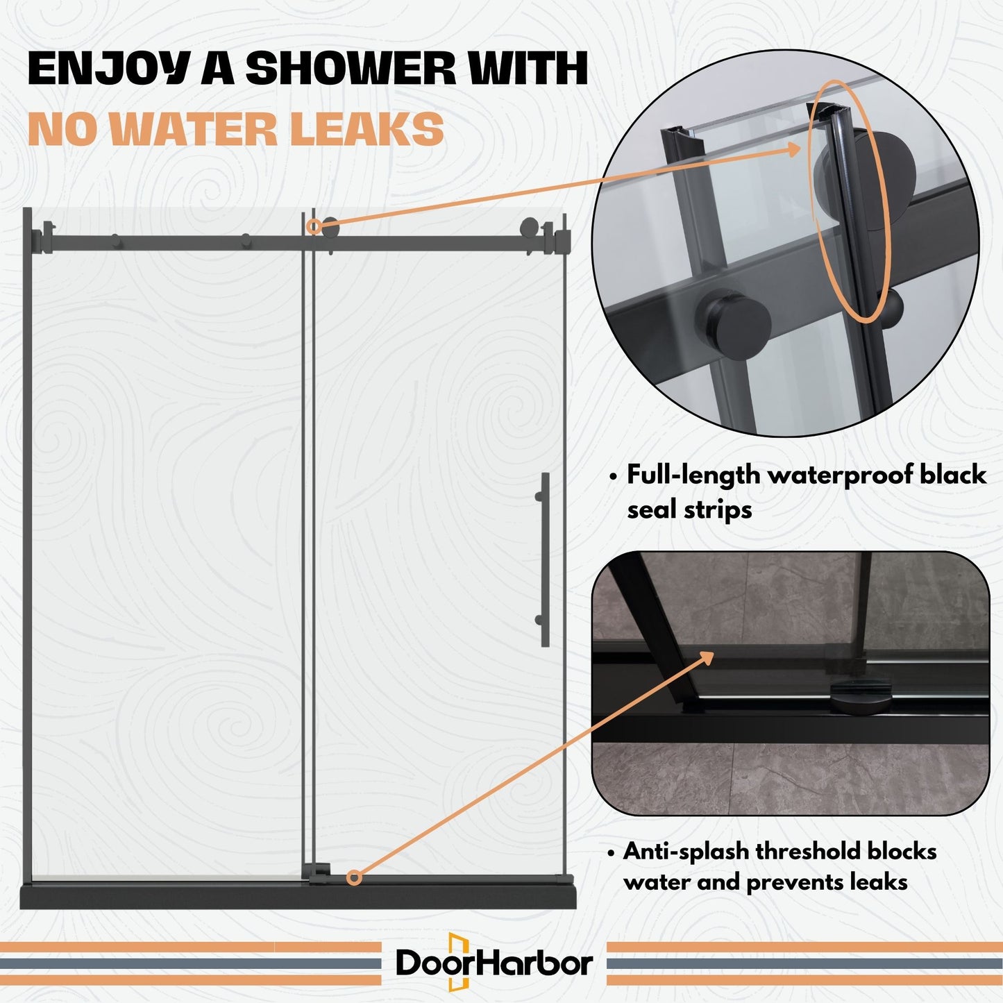 68 to 72 in. W x 76 in. H Sliding Frameless Shower Door in Matte Black with 3/8 Clear Glass